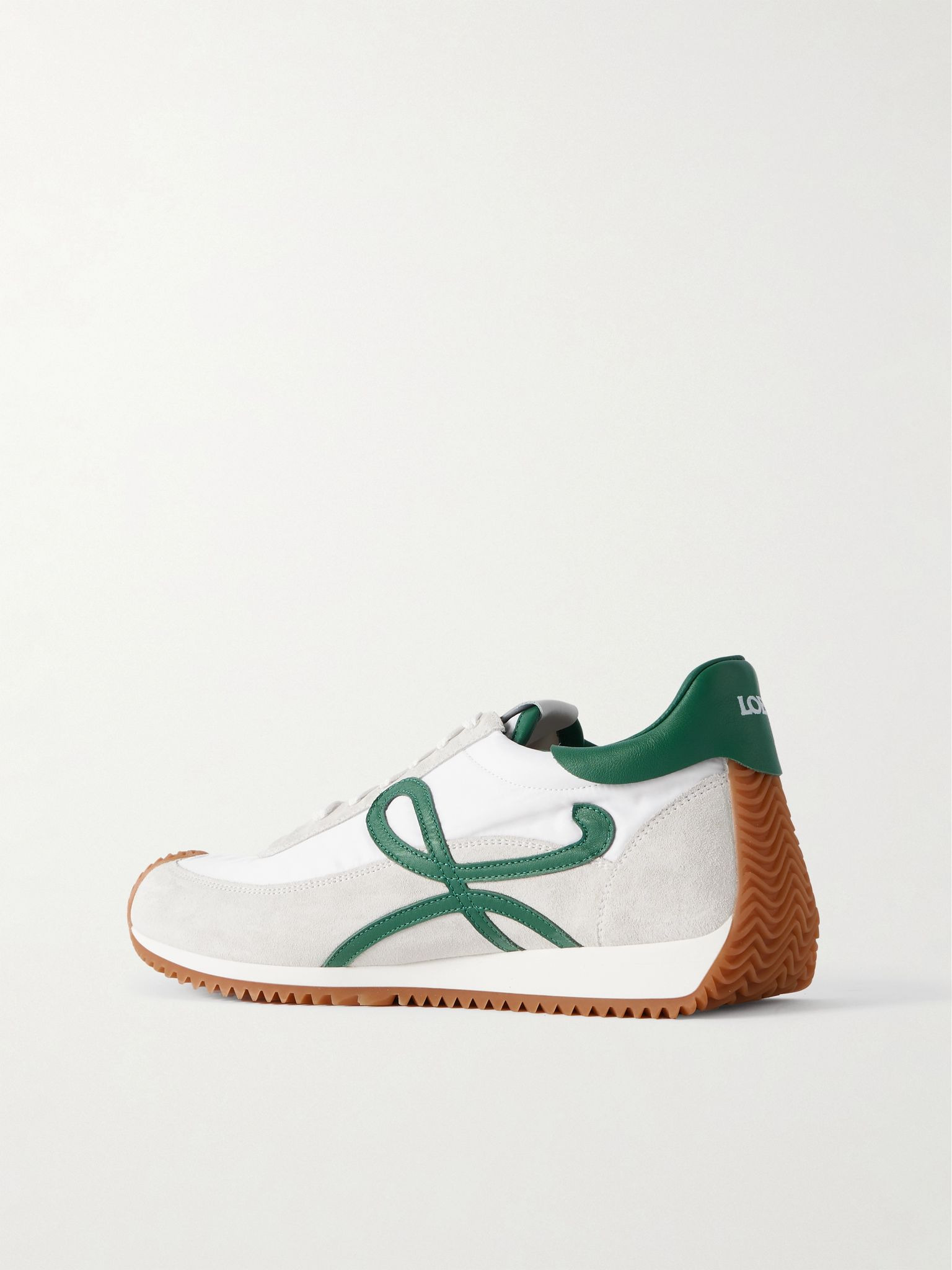 Flow Runner 2.0 Leather-Trimmed Suede and Nylon Sneakers White - 4
