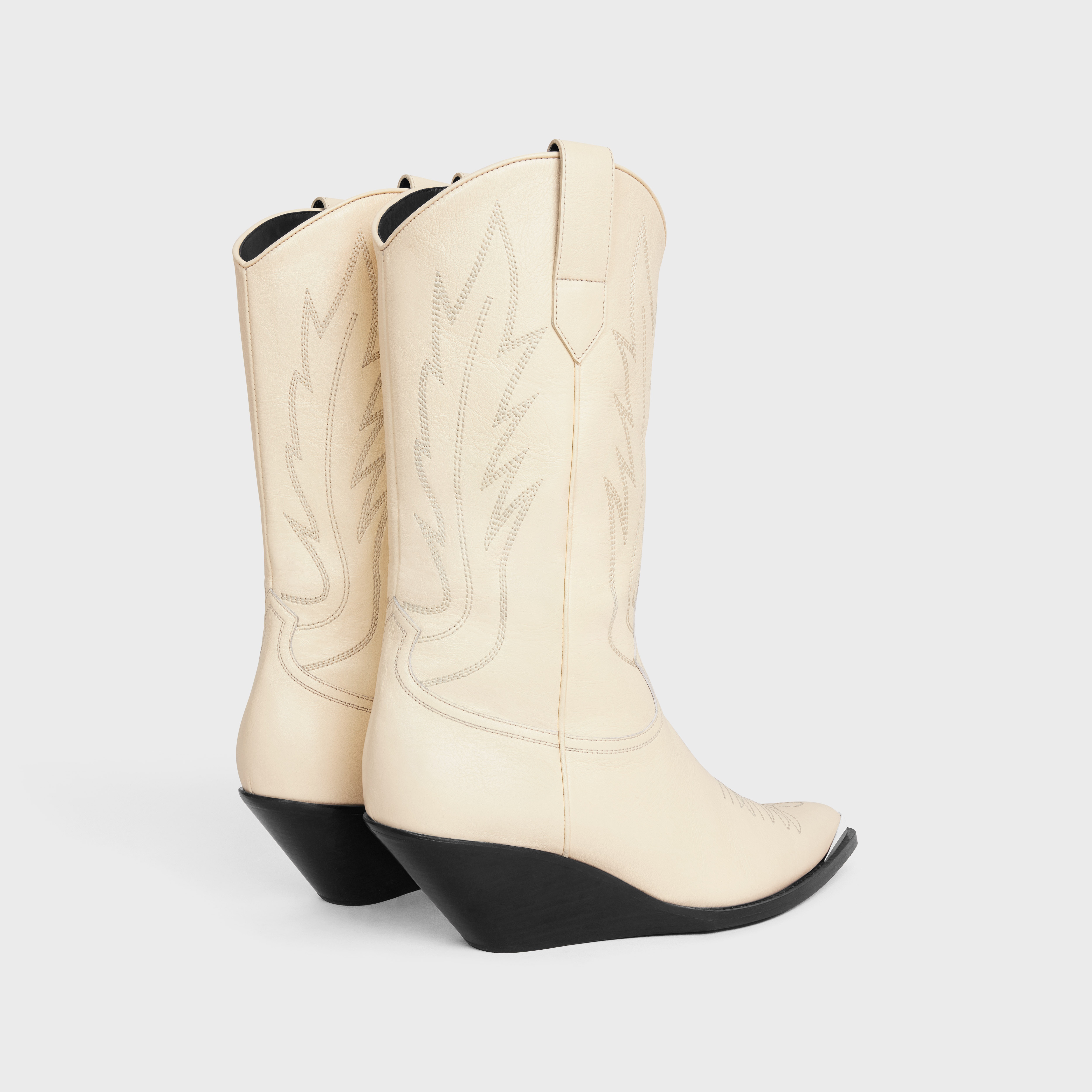 CELINE MOON HIGH BOOTS WITH METAL TOE CAP in Calfskin - 3