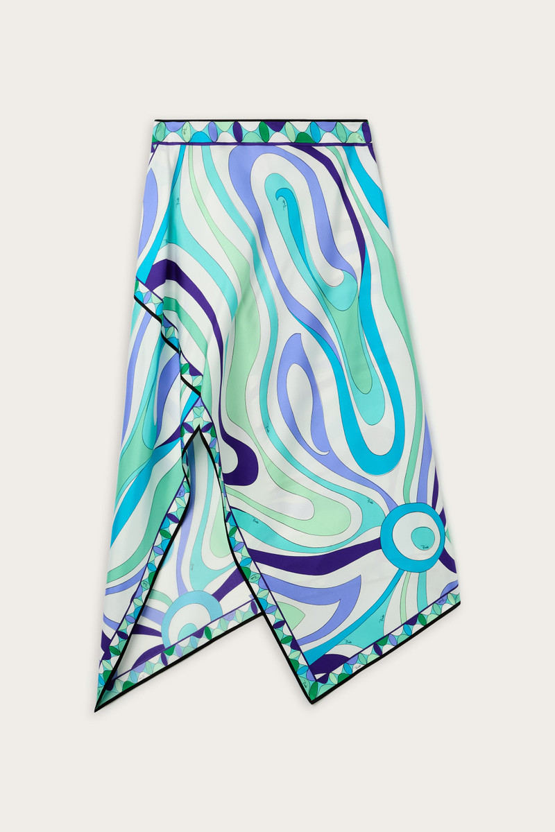 MARMO PRINT ASYMMETRICAL SILK TWILL SKIRT 1