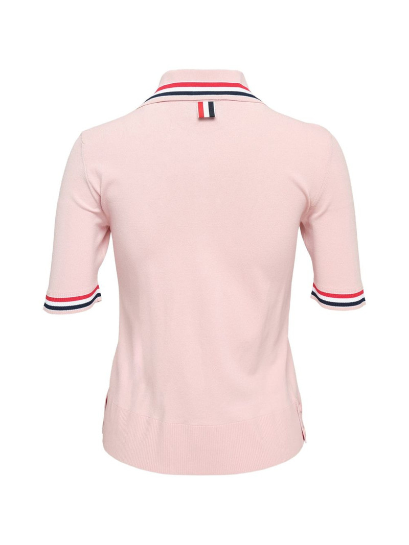 Thom Browne Exclusive stripe-trims polo shirt outlook