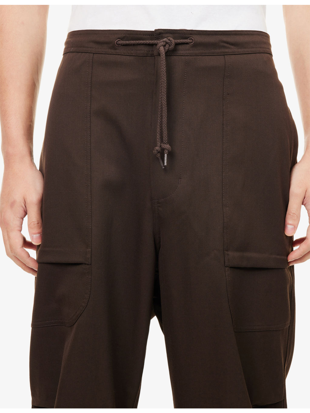 Barren Wide-Leg Wool Cargo Trousers - 5