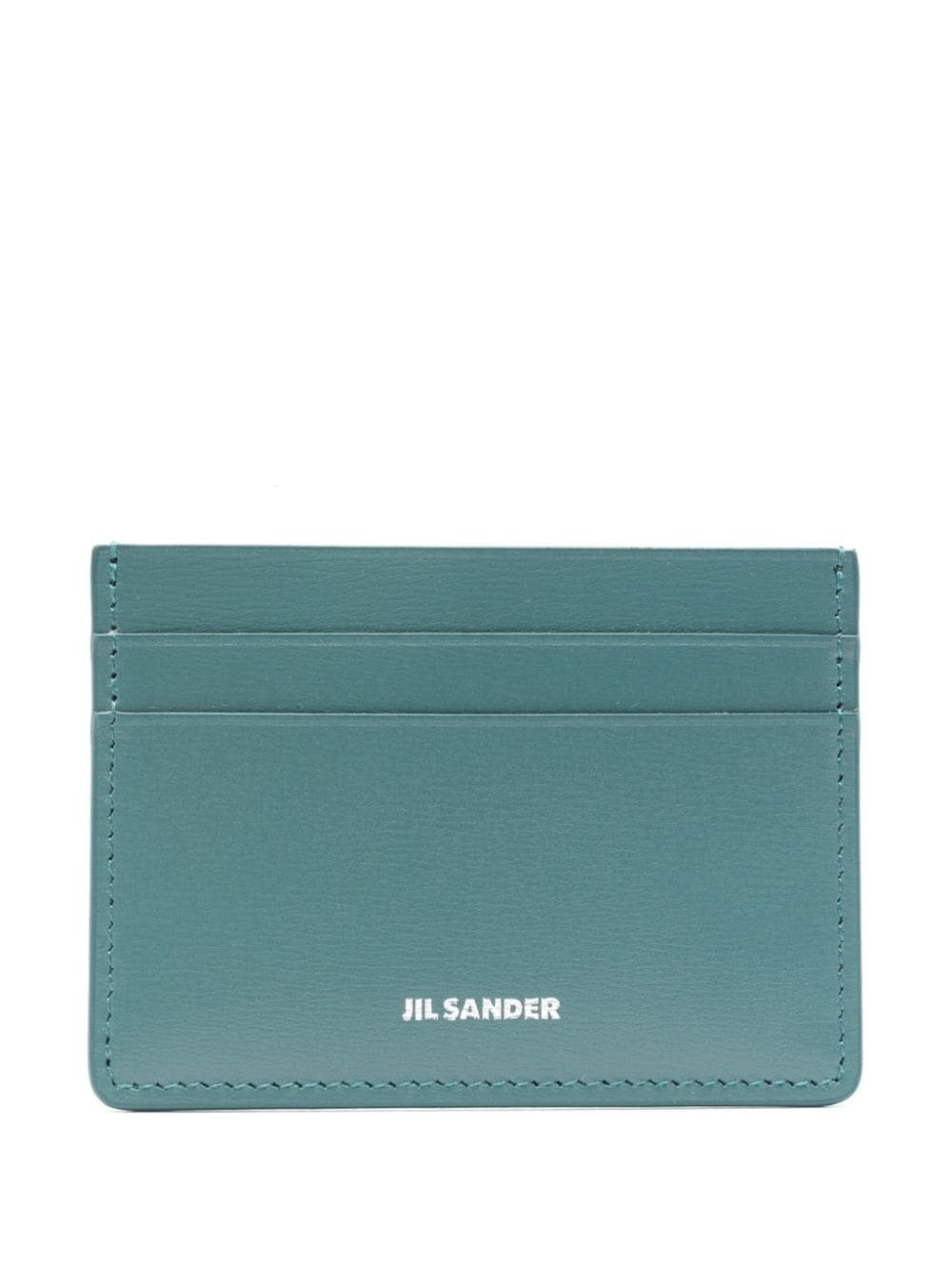 logo-print leather cardholder - 1