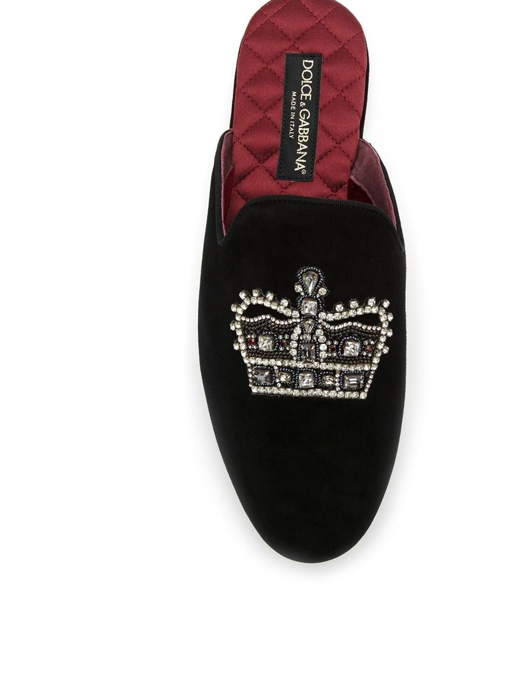 encrusted crown patch slippers - 4