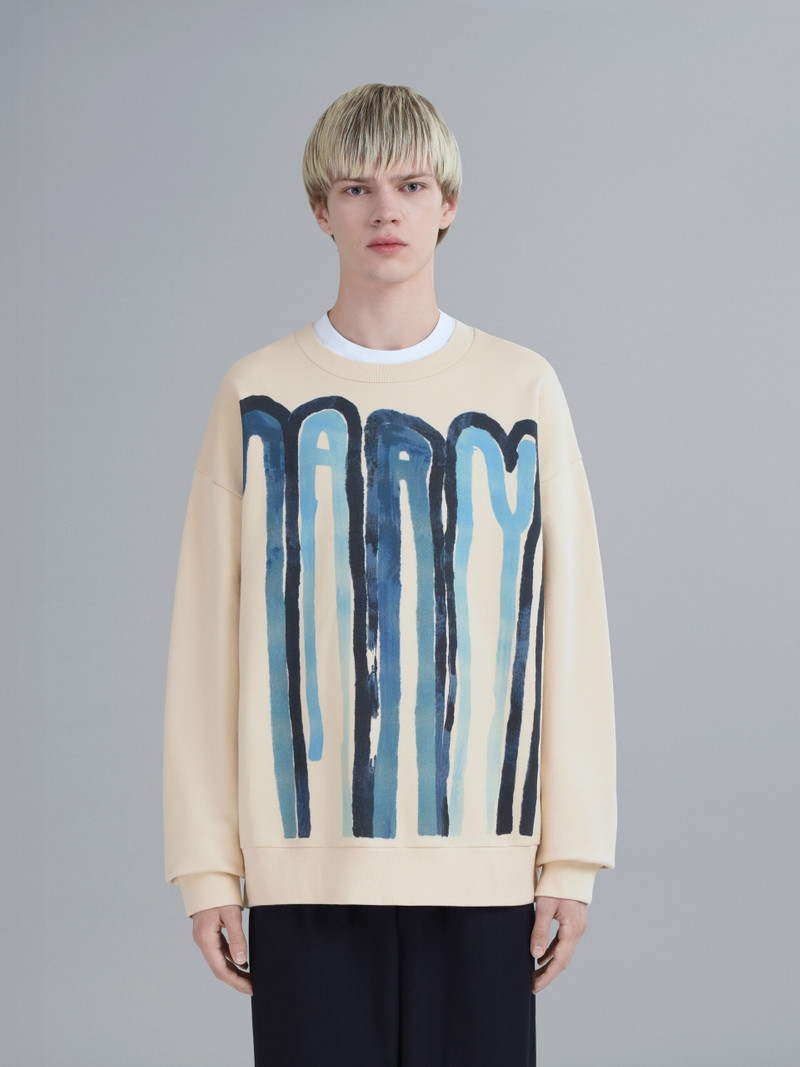 Marni DRIPPING LOGO PRINT COTTON JERSEY SWEATSHIRT outlook