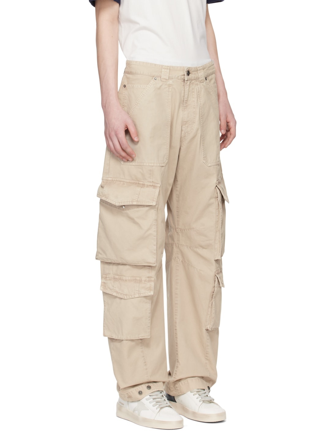 Beige Pocket Cargo Pants - 2