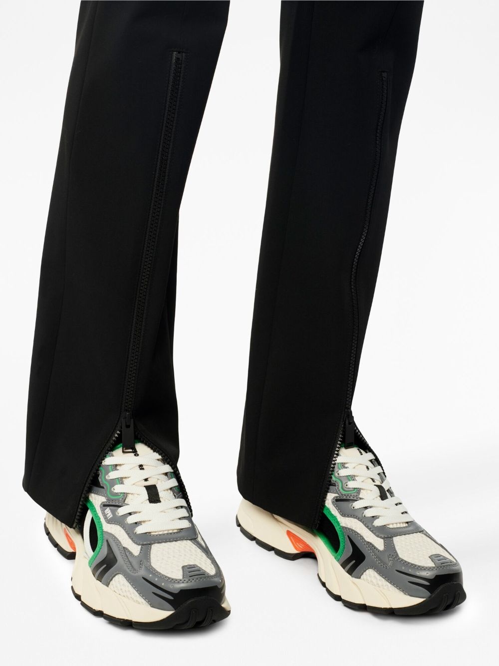 logo-patch zip-up trousers - 5