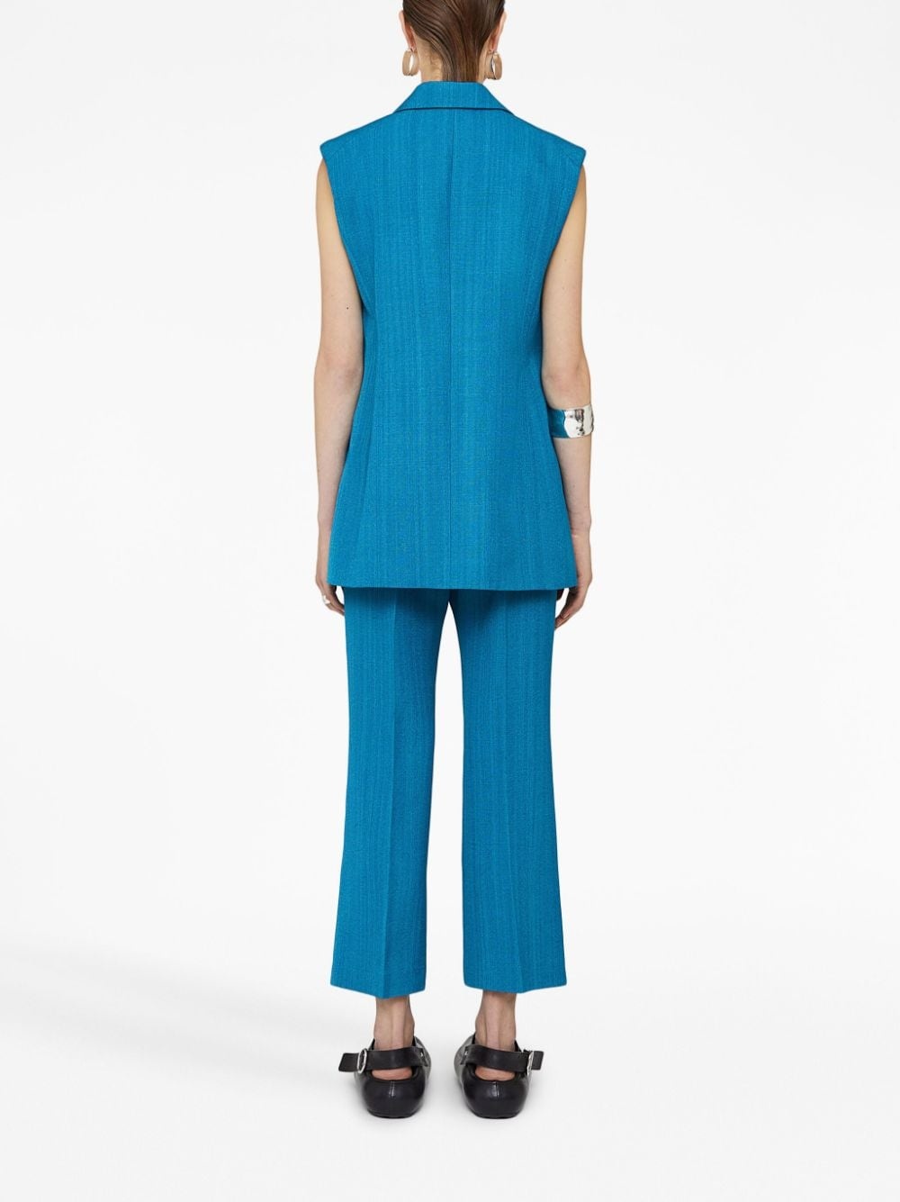 sleeveless belted blazer - 4