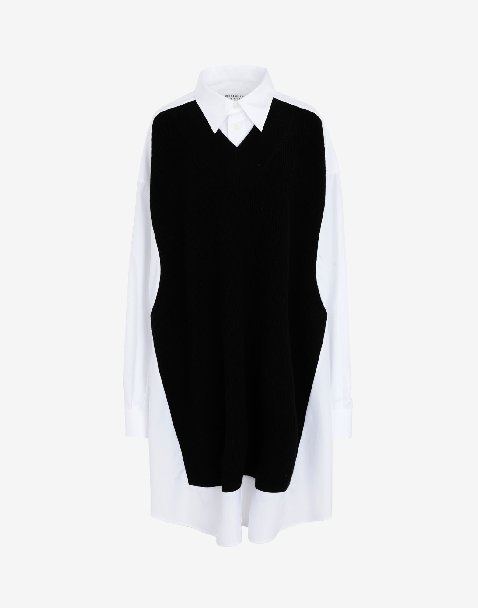 Spliced knit shirt-dress - 1