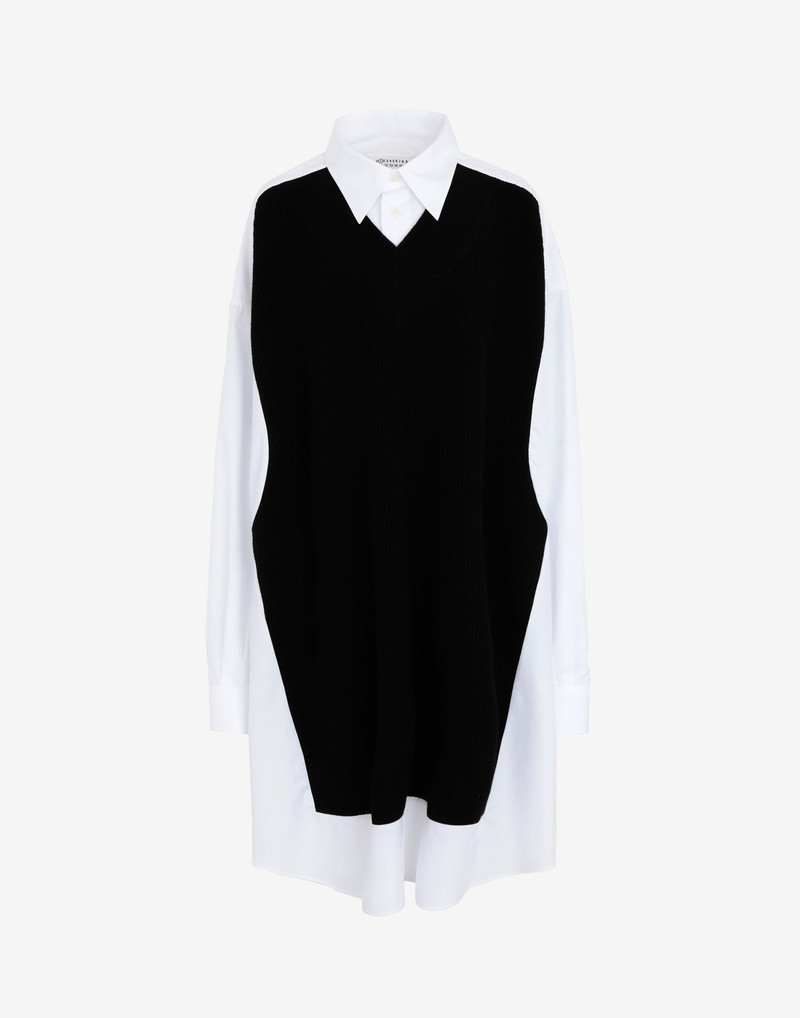 Spliced knit shirt-dress 1