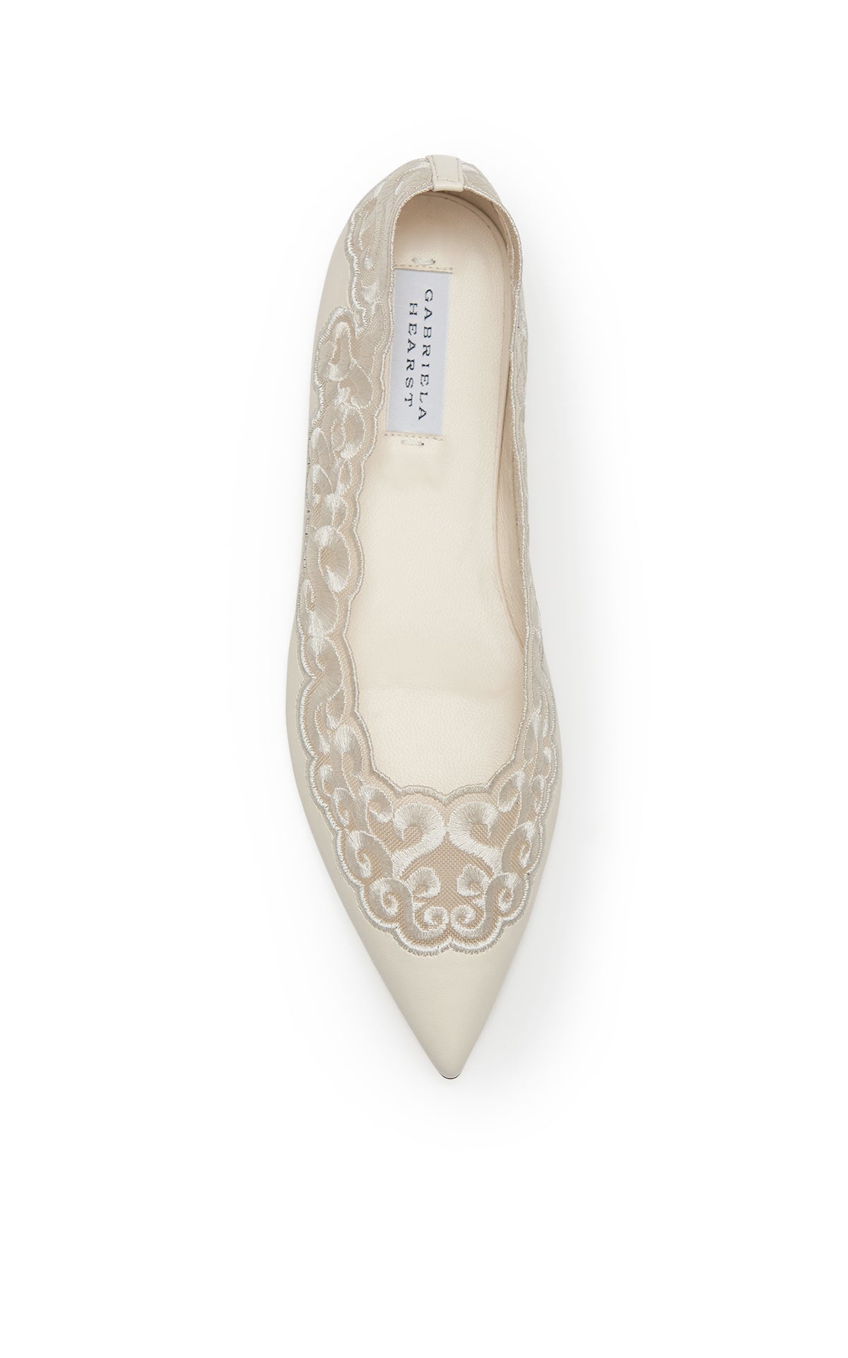 Ziva Flat Shoe in Ivory Nappa Leather - 4
