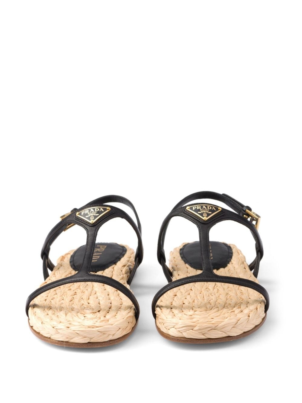 enamel triangle-logo flat sandals - 4