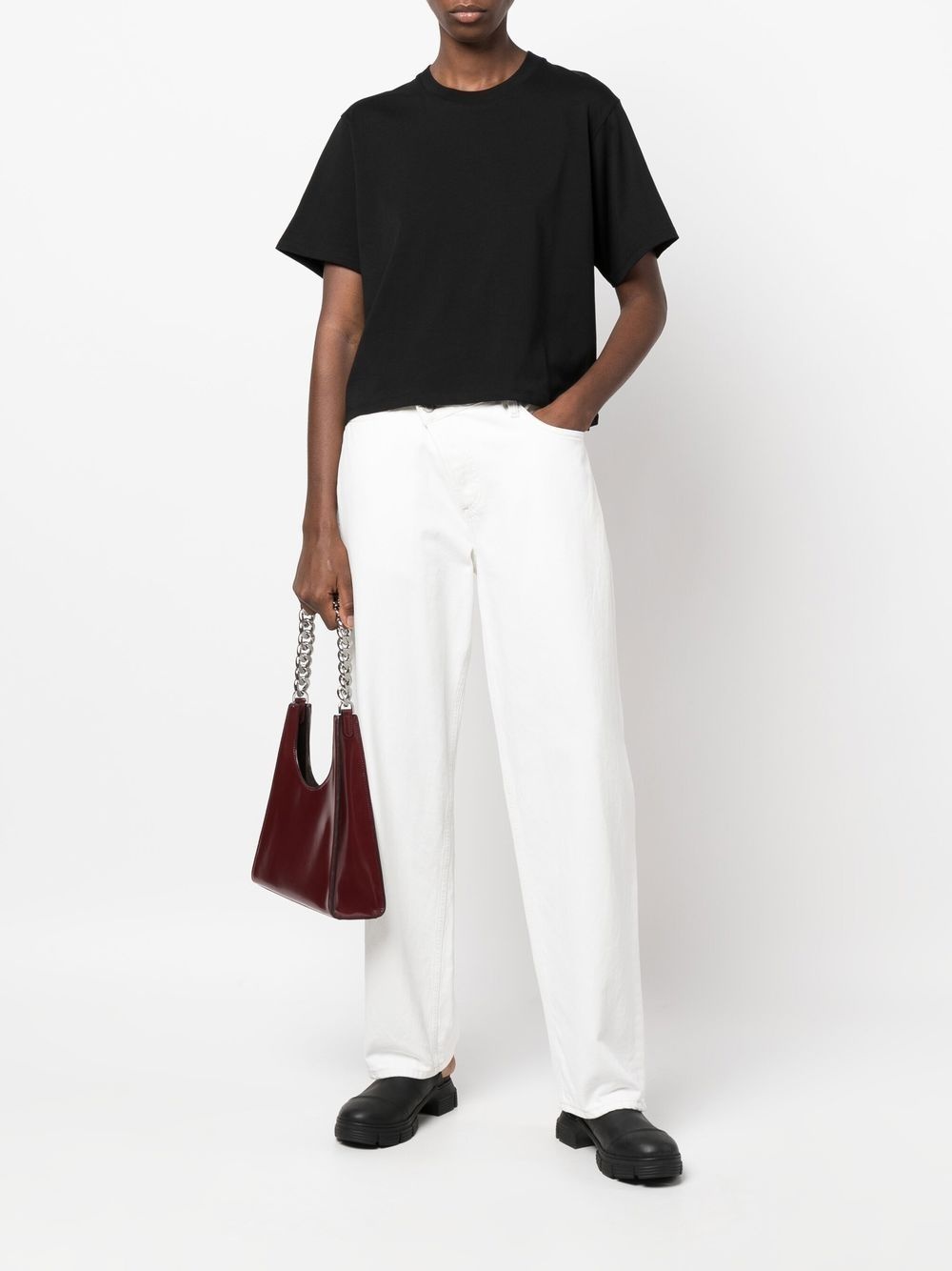crew-neck straight-hem T-shirt - 2