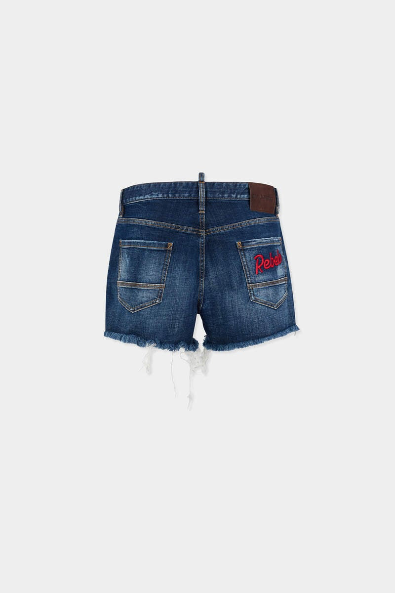 DSQUARED2 DSQUARED2 REBELS DARK WASH SHORTS CUT OFF outlook