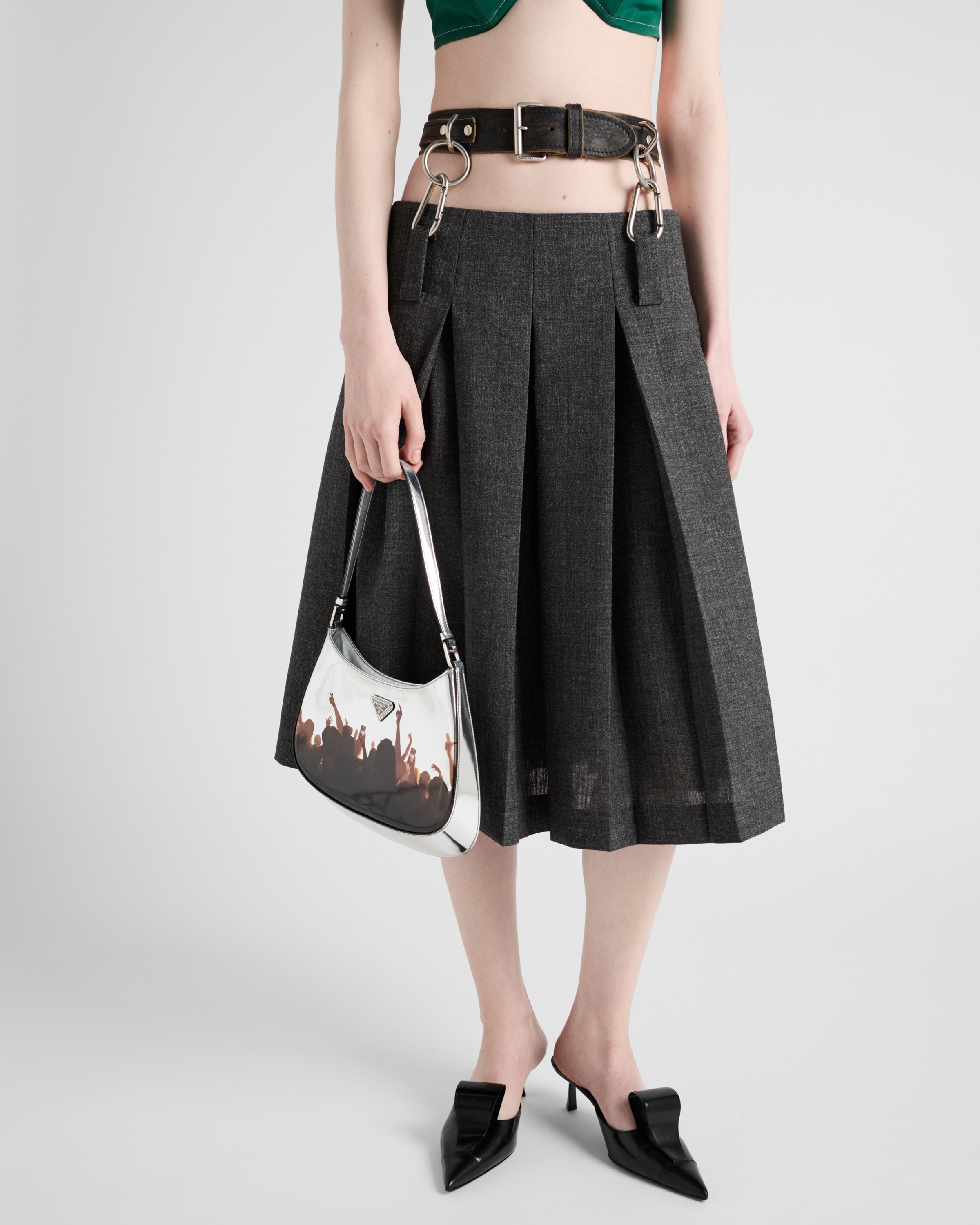 Prada Cleo printed brushed leather shoulder bag - 7