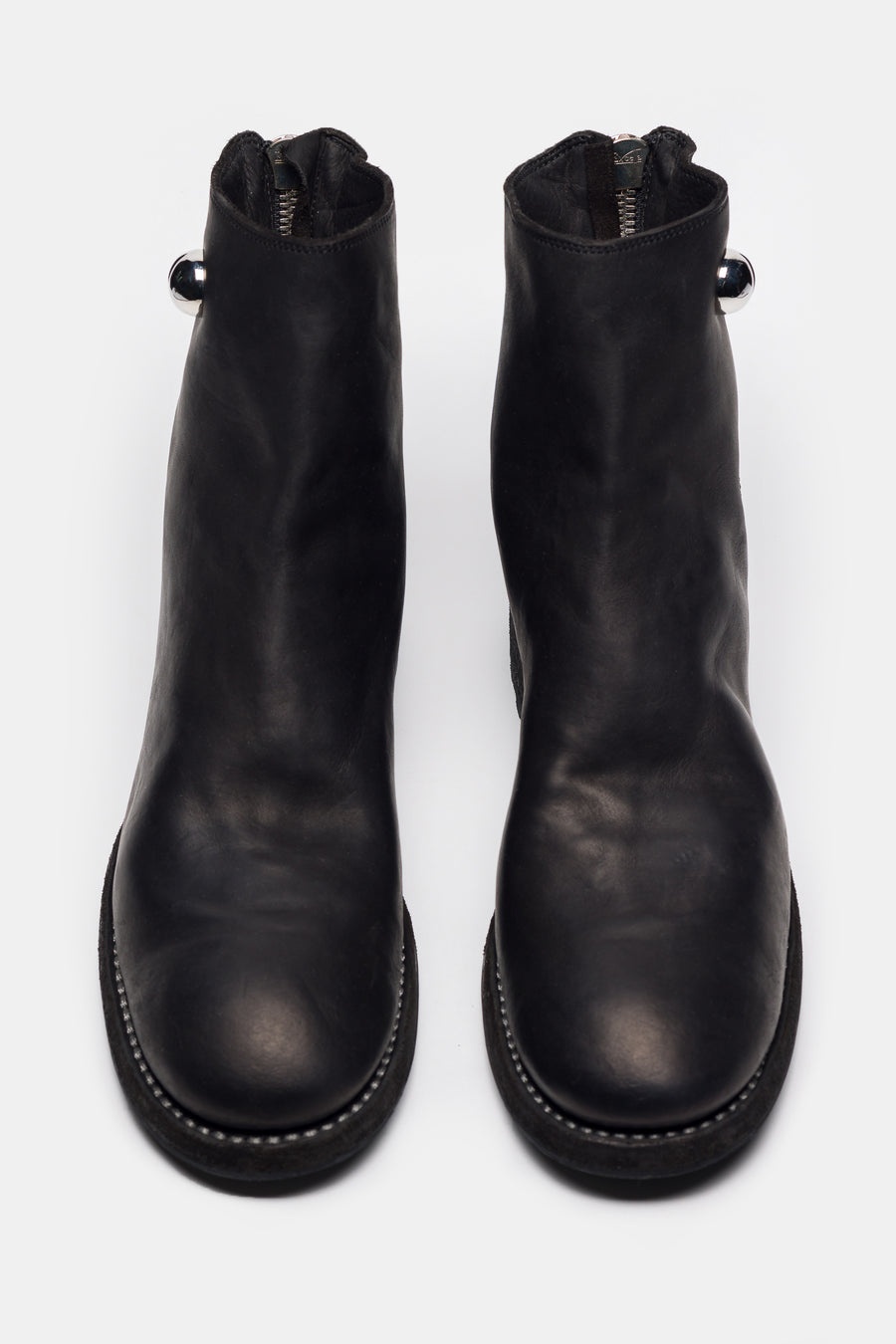 Undercover 996V_EYE Calf Leather Back Zip Boot in Black - 4