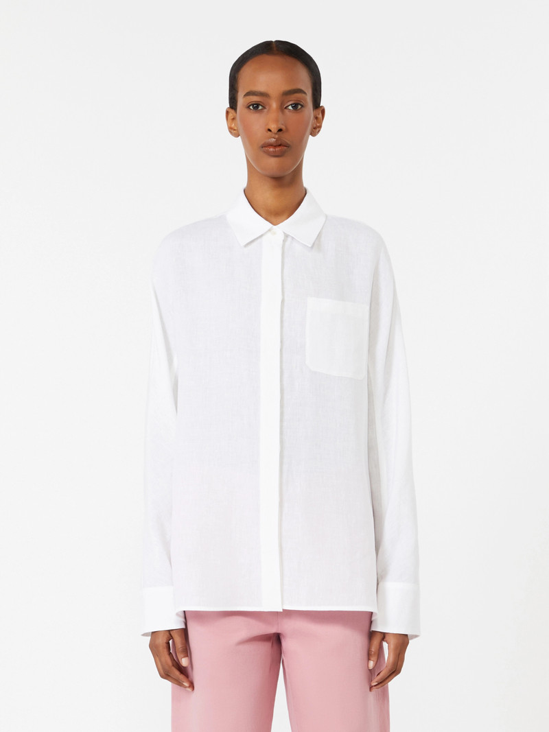 GALA Linen canvas shirt - OPTICAL WHITE 3