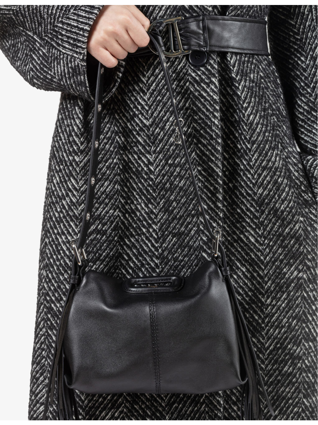 Miss M mini logo-embossed leather shoulder bag - 5