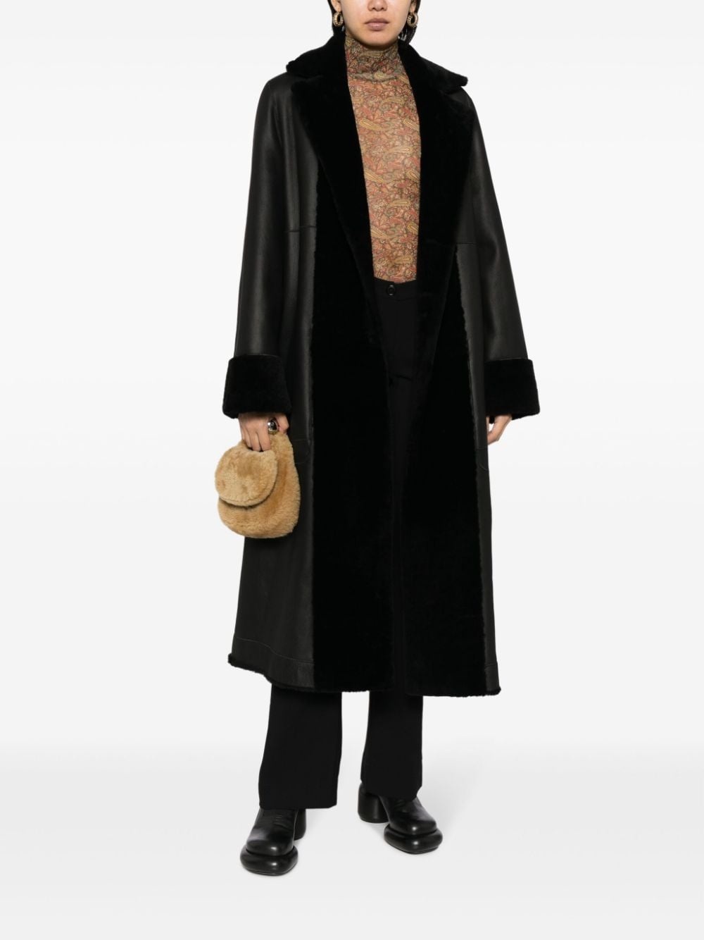 reversible shearling coat - 6