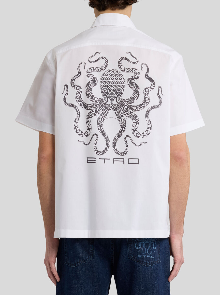 STRETCH COTTON SHIRT WITH OCTOPUS - 5
