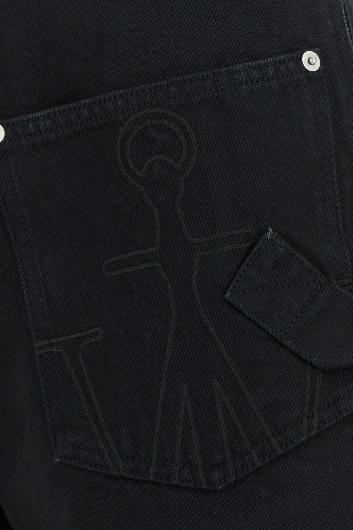 Black denim wide-leg jeans - 3