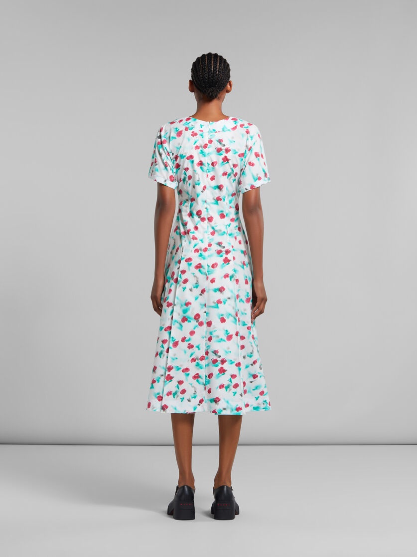 WHITE POPLIN MIDI DRESS WITH REVERIE PRINT - 3