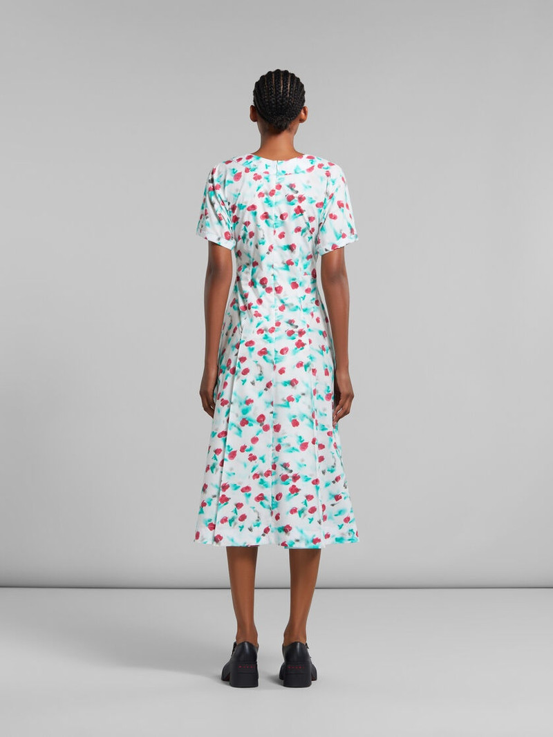 WHITE POPLIN MIDI DRESS WITH REVERIE PRINT 3