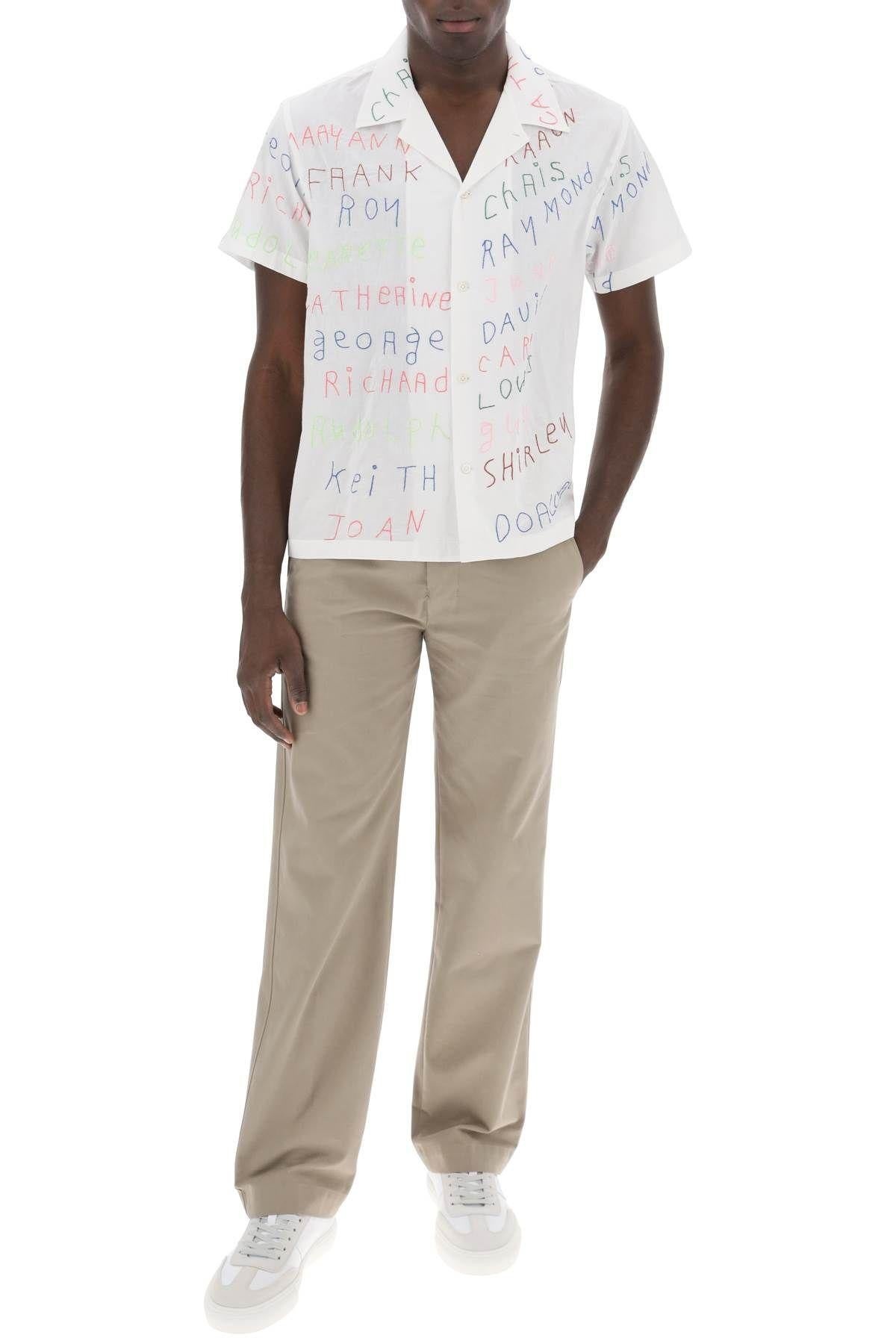 FAMILIAL BOWLING SHIRT WITH LETTERING EMBROIDERIES - 2