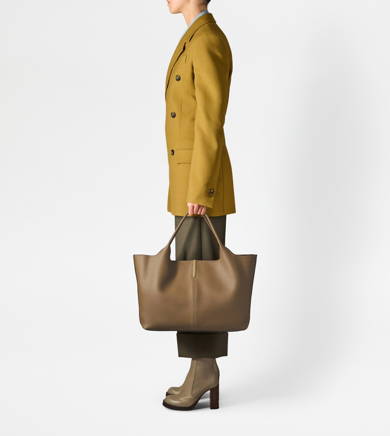 SHOPPING BAG IN LEATHER MEDIUM - BROWN 7