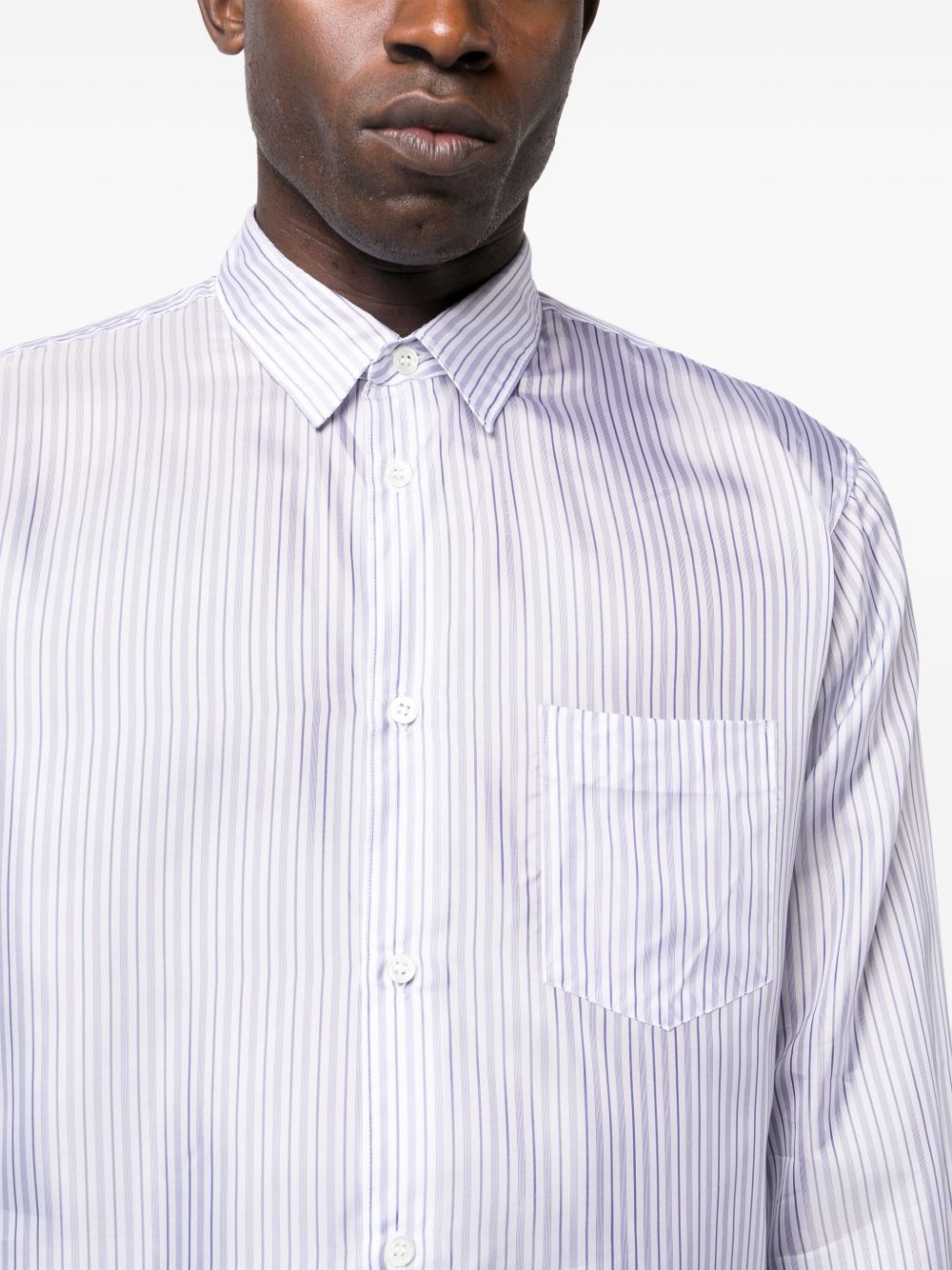 striped button-up shirt - 5