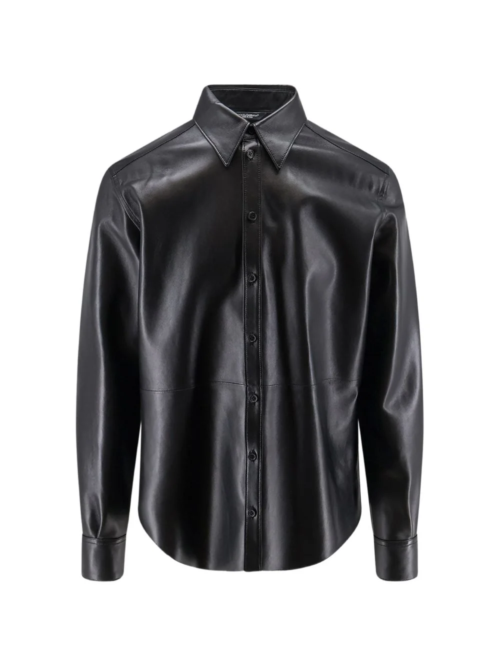 buttoned leather shirt - 1