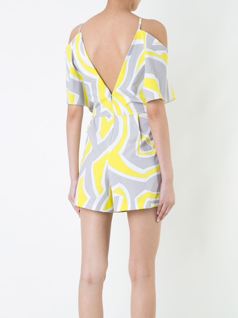 printed cold shoulder playsuit - 4
