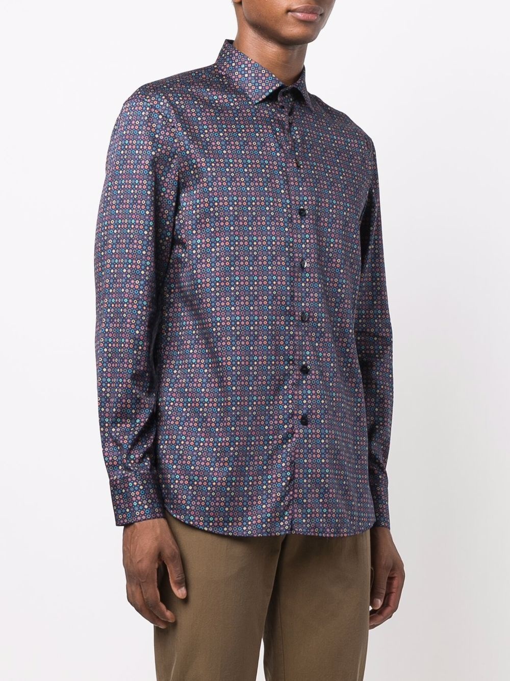 geometric-print cotton shirt - 3