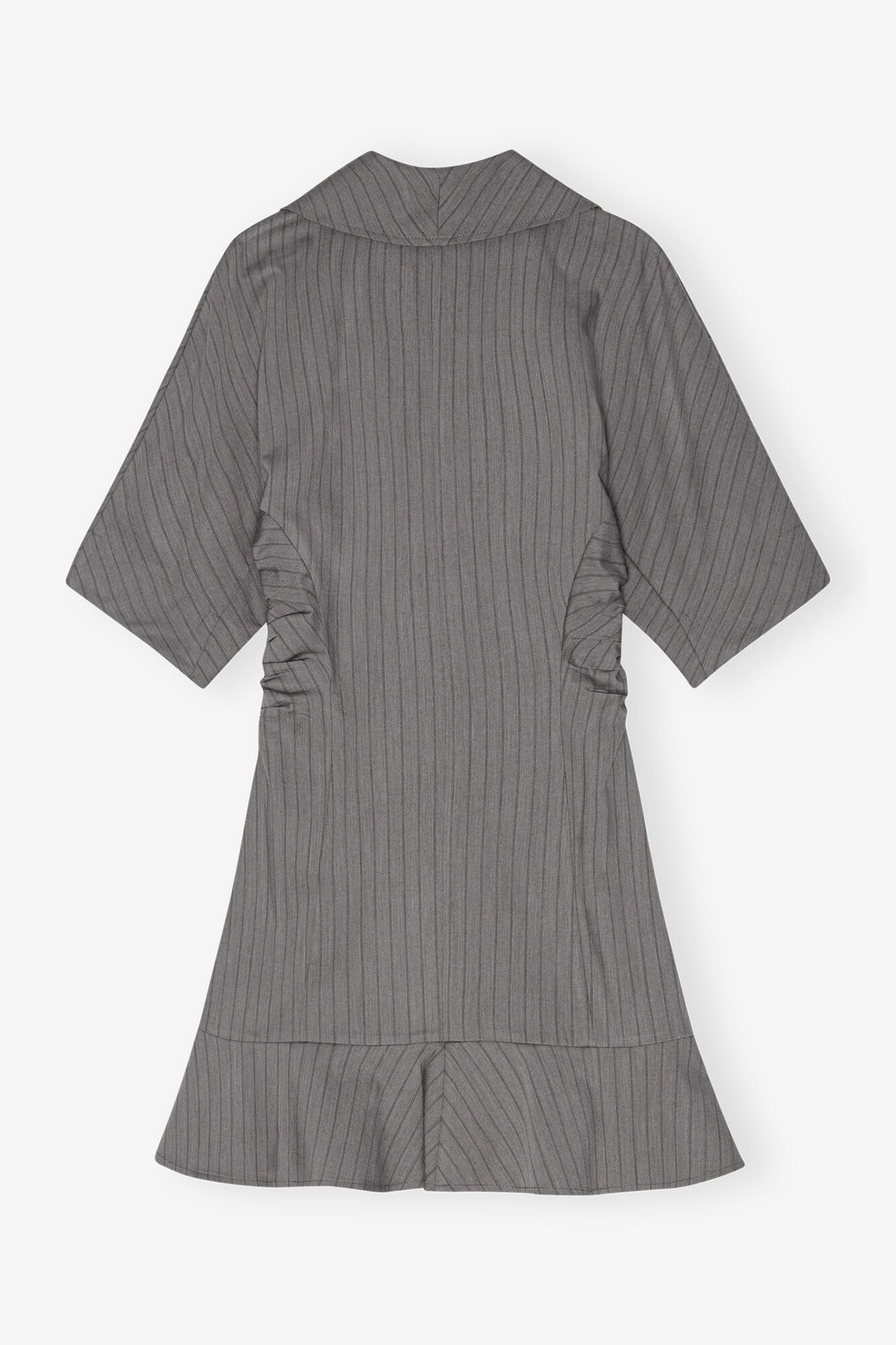GREY STRIPED SUITING MINI DRESS - 6