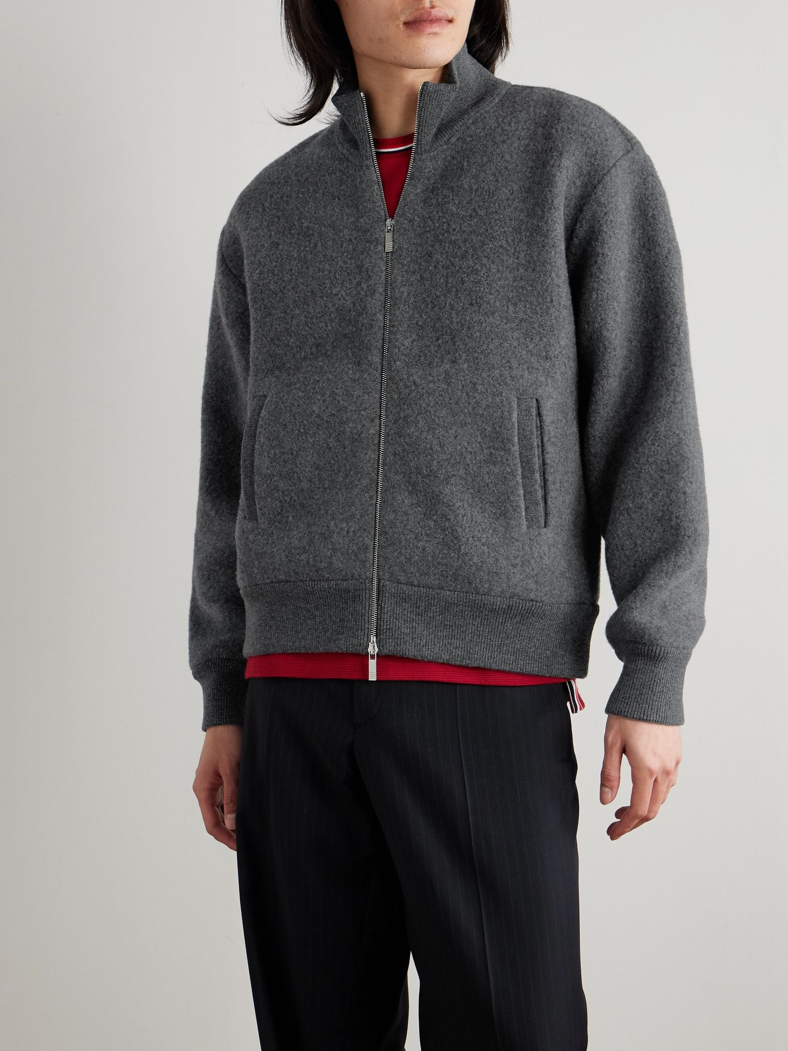 Wool-Fleece Zip-Up Jacket Gray - 3
