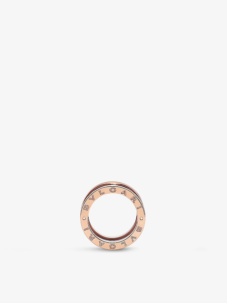 B.zero1 four-band 18ct rose-gold and ceramic ring - 3