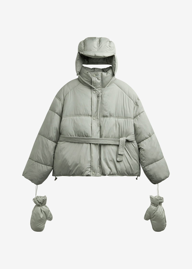 Moena Puffer Jacket & Accessories Set - Sage 1