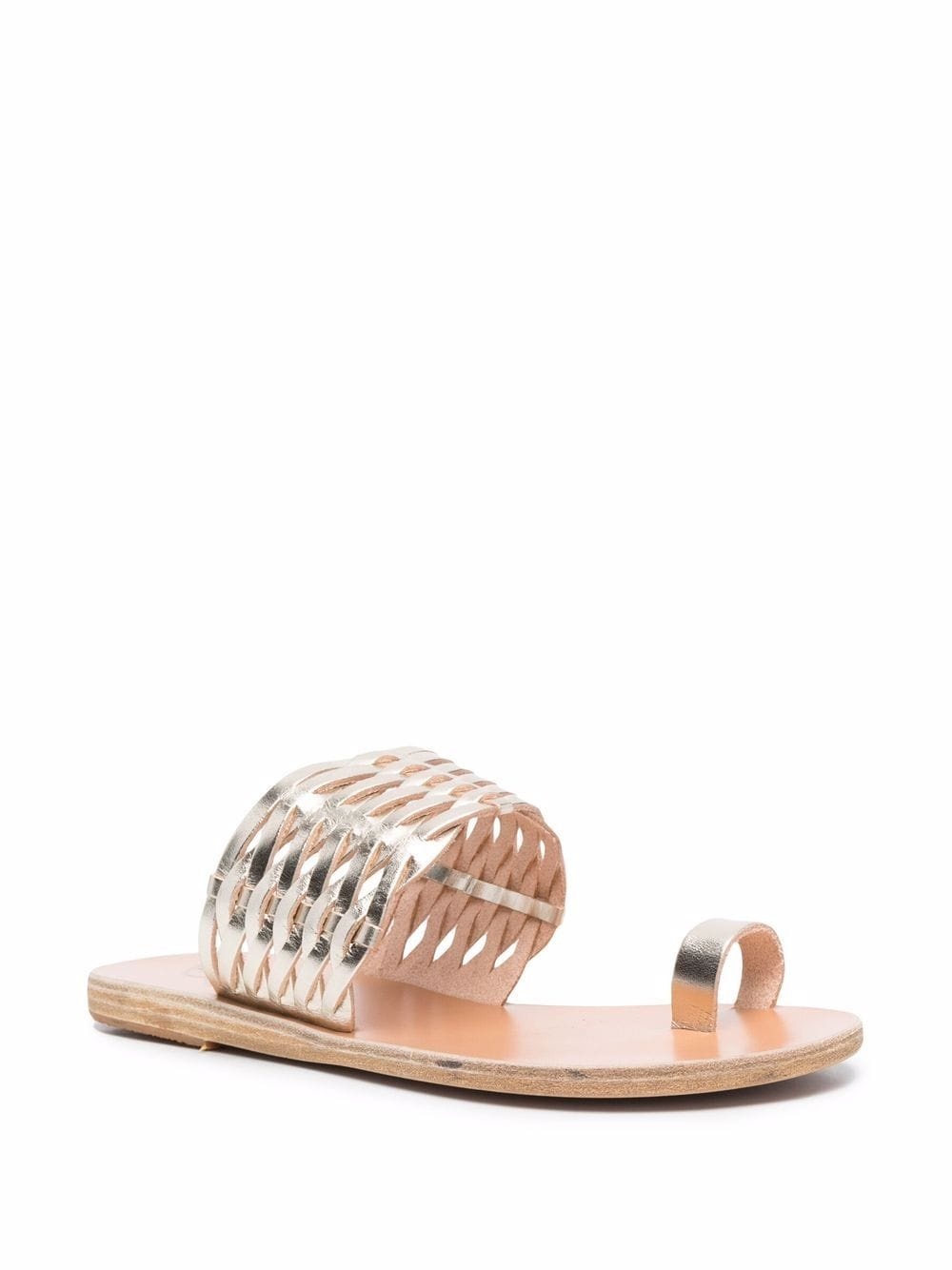 metallic-effect leather mules - 2