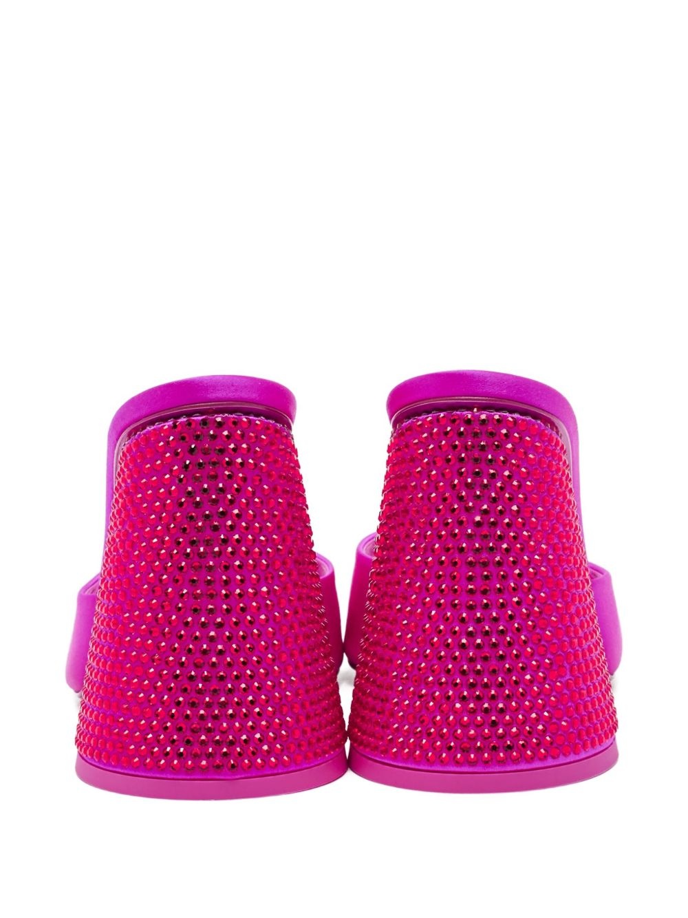satin crystal heeled mules - 3