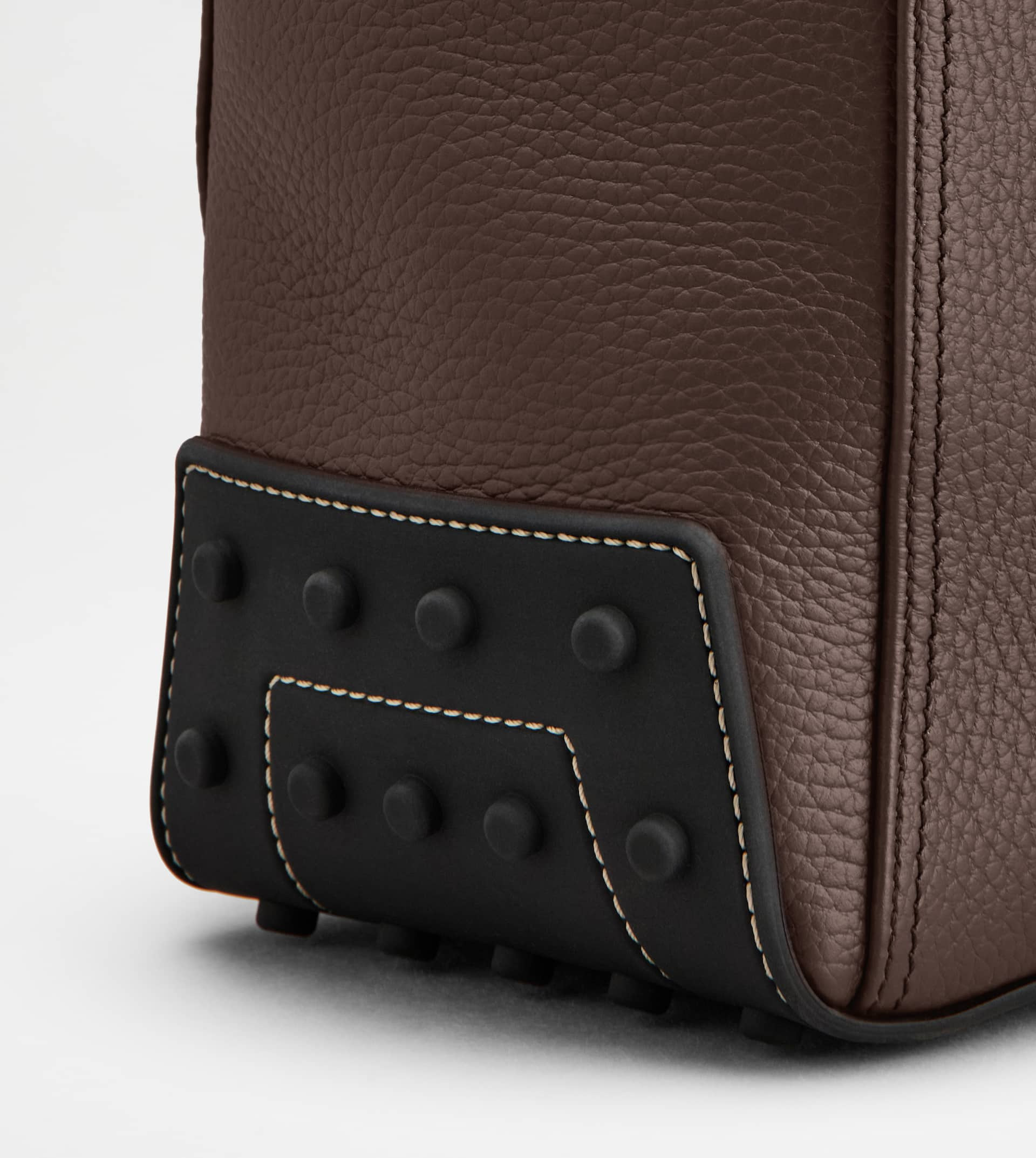 TOTE SHOPPING BAG IN LEATHER MEDIUM - BROWN - 7