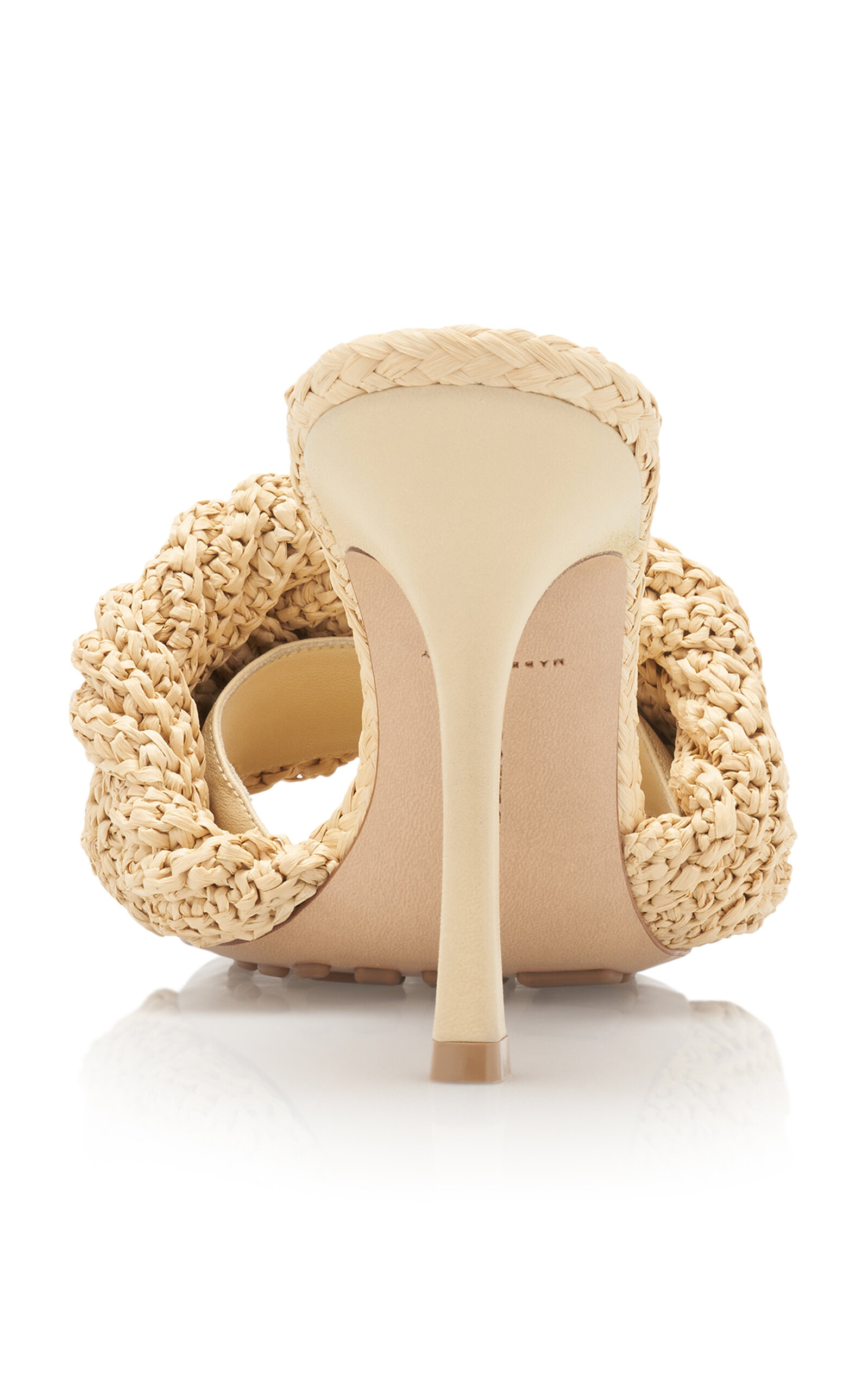 Lido Raffia Leather Mule Sandals neutral - 4