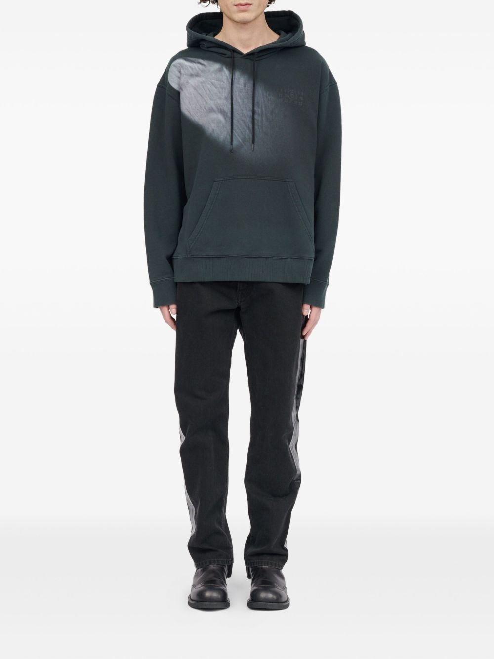 faded logo-embroidered hoodie - 2