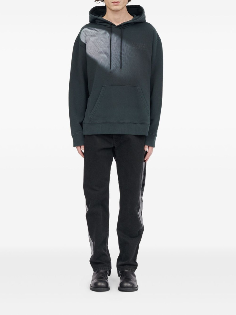 MM6 Maison Margiela faded logo-embroidered hoodie outlook