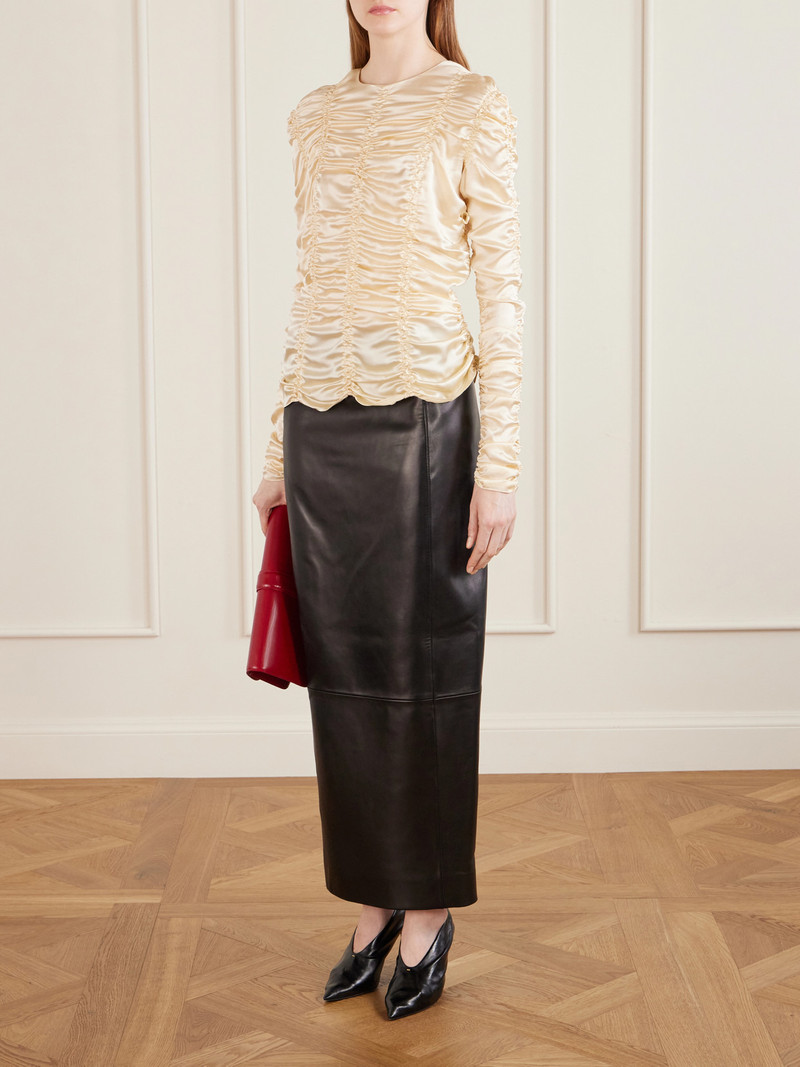 KHAITE Rory Ruched Silk Top outlook