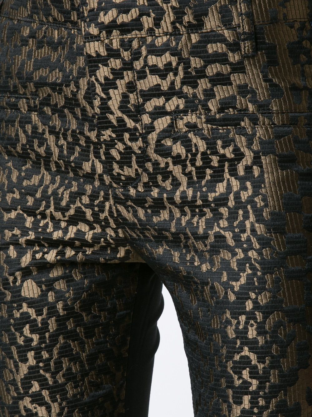 jacquard contrast stripe trousers - 5