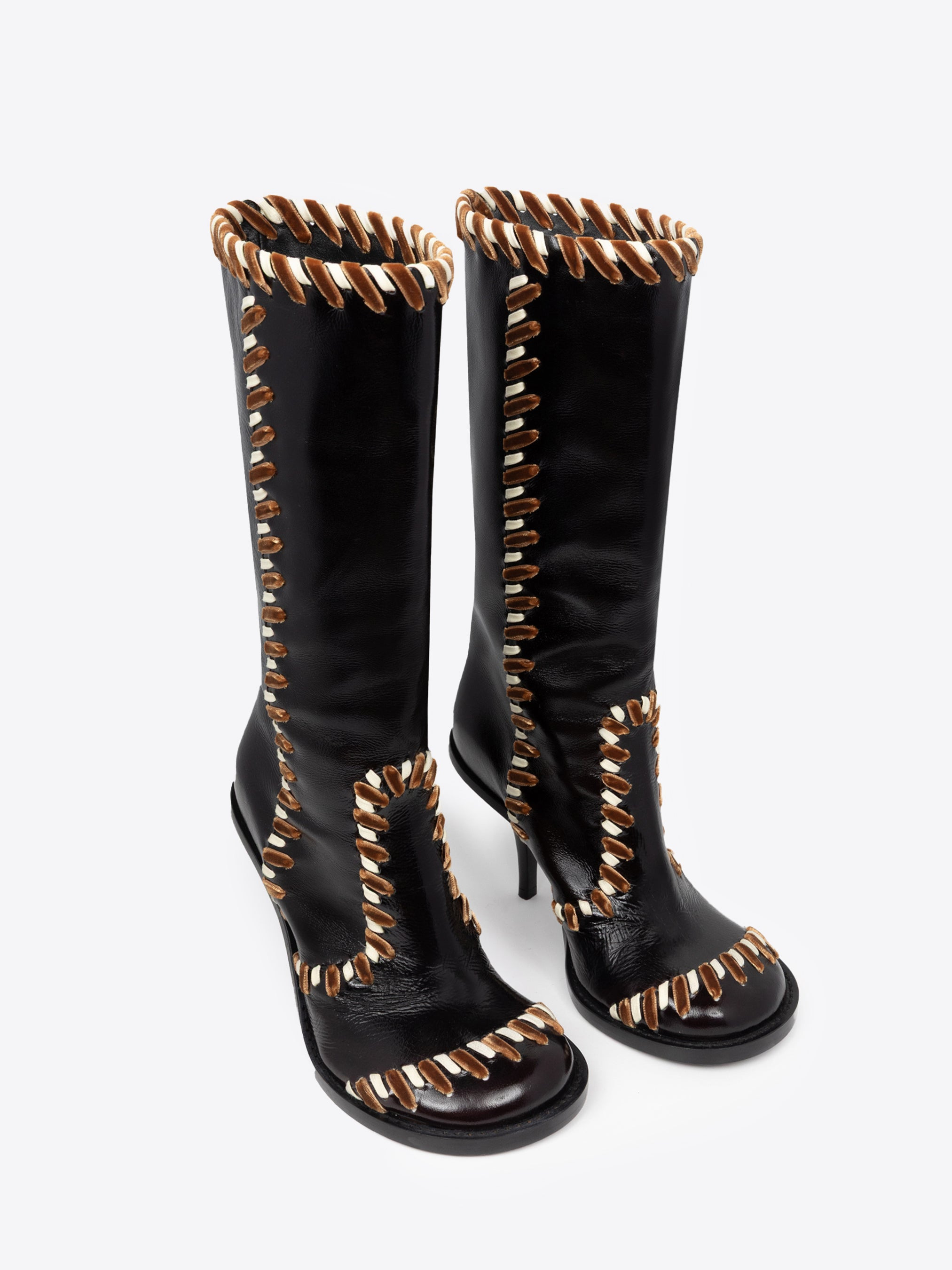 ROUND-TOE LEATHER BOOTS - 3