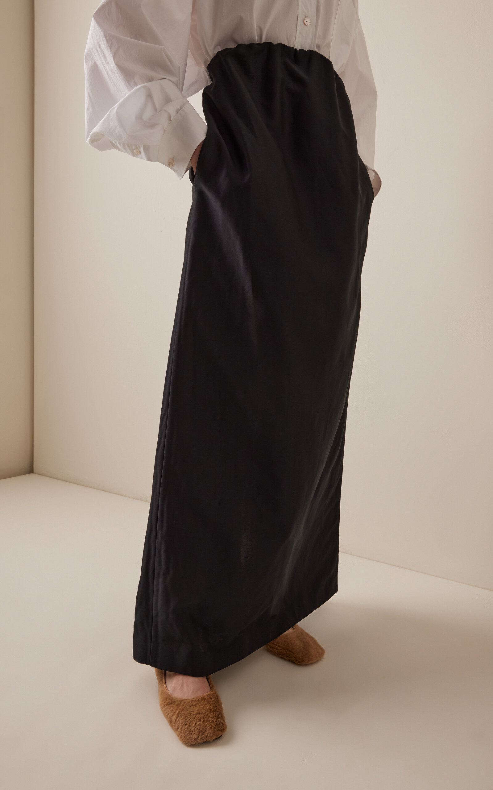 Saul Cotton-Silk Maxi Skirt black - 3