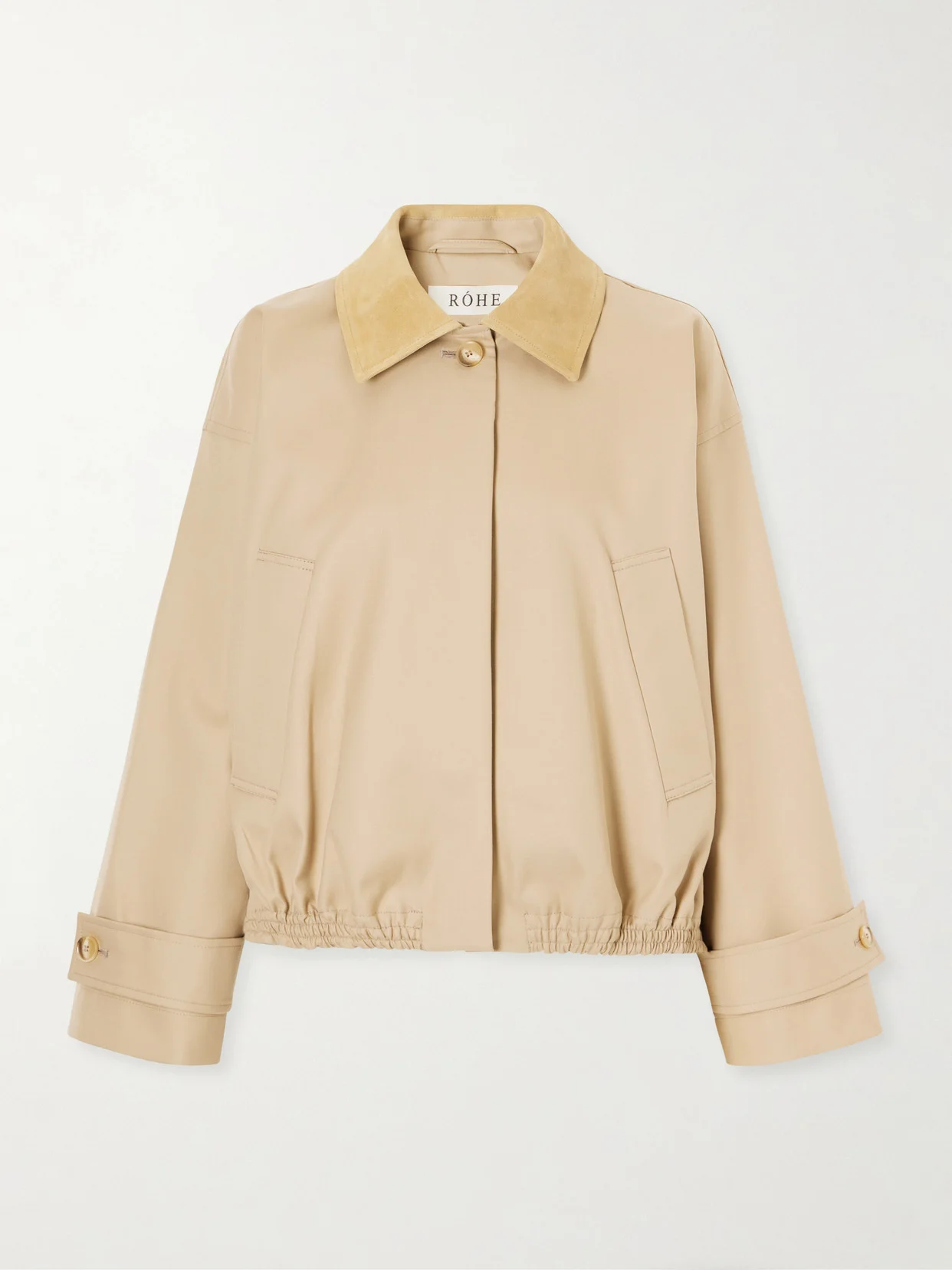 Suede-trimmed Cotton Blouson Jacket - 1