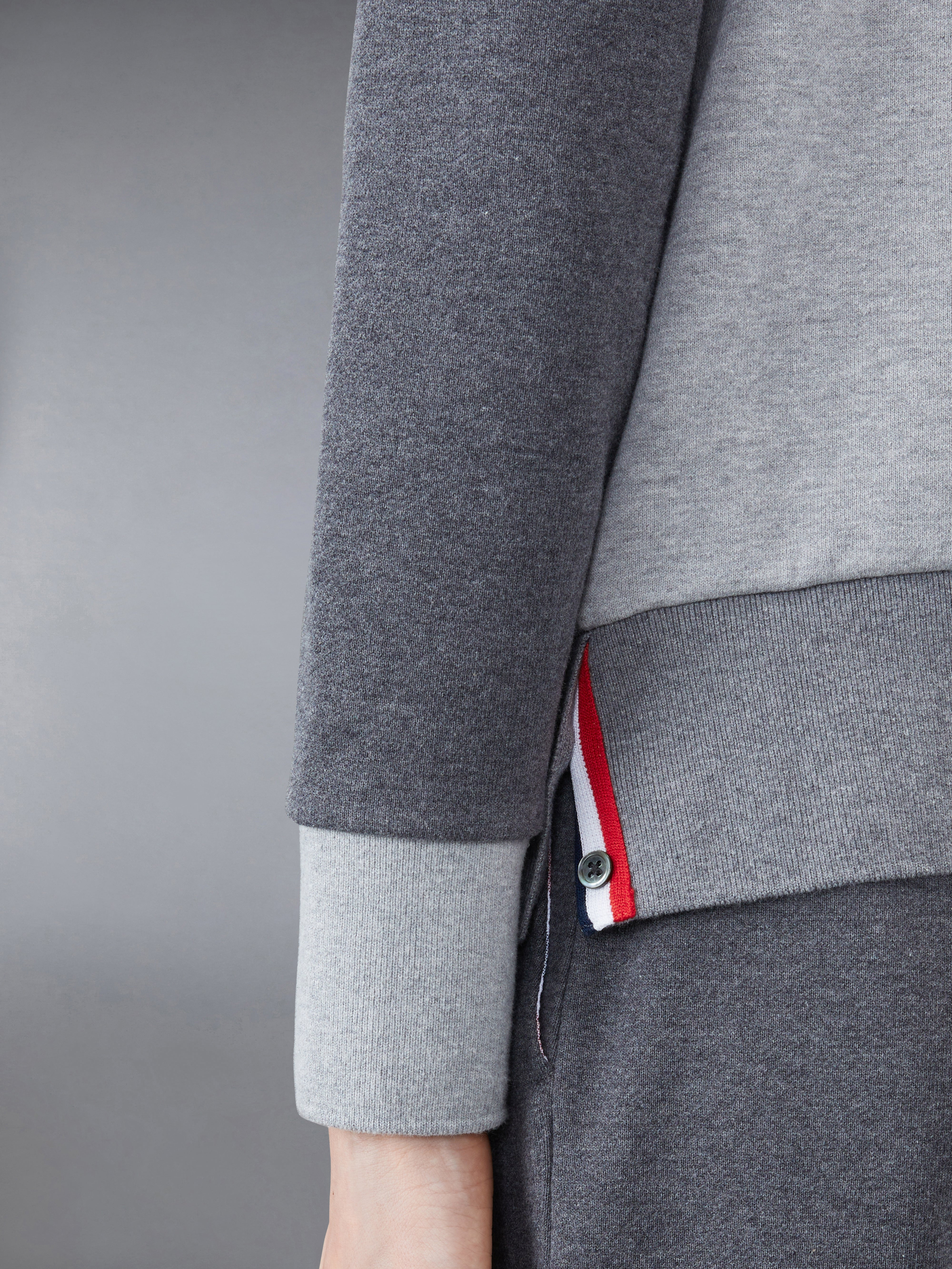 Tonal Grey Classic Loop Back Relaxed Crewneck 4-Bar Sweatshirt - 5