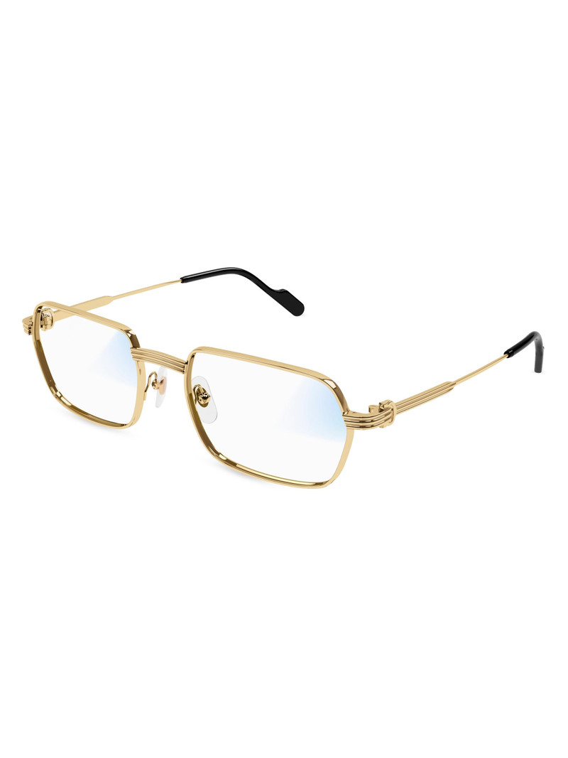 Men's Première de 56MM Rectangular Optical Glasses - Gold Clear 3