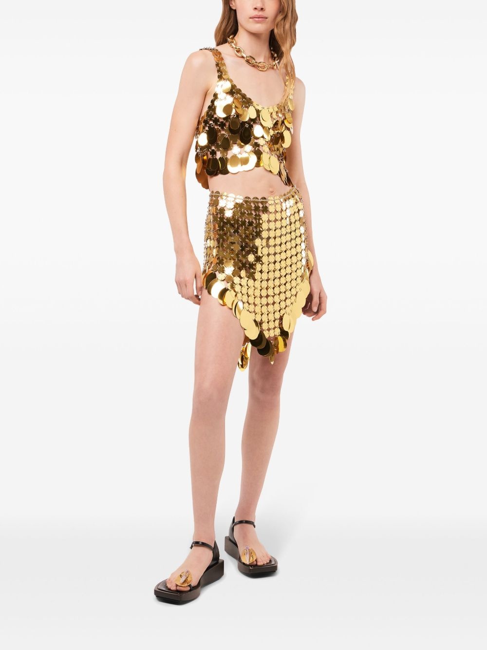 Gold Sparkle Assembly mini skirt - 2